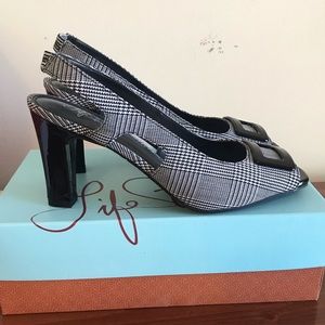 Life Stride houndstooth Caitlin slingbacks